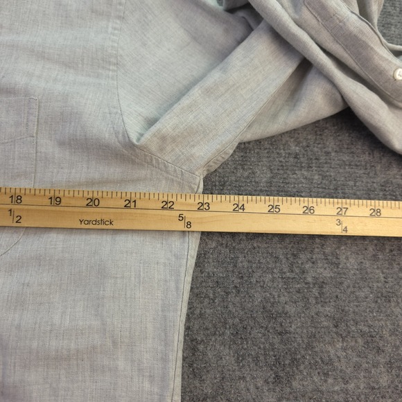 J Crew Cotton Linen Twill Shirt Large Slim Fit Gray Solid Long Sleeve Button - Picture 4 of 8